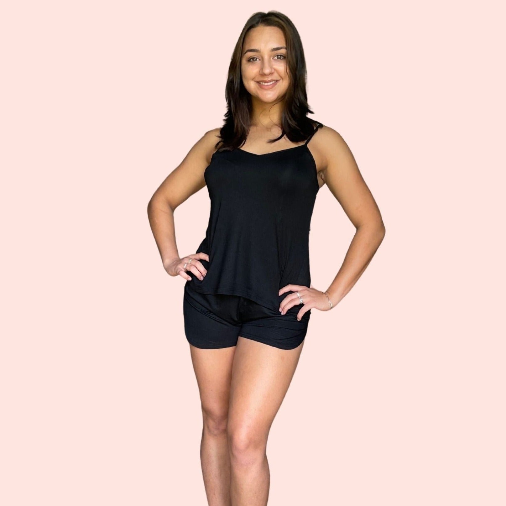French sweet cool hot girl style black small camisole women's