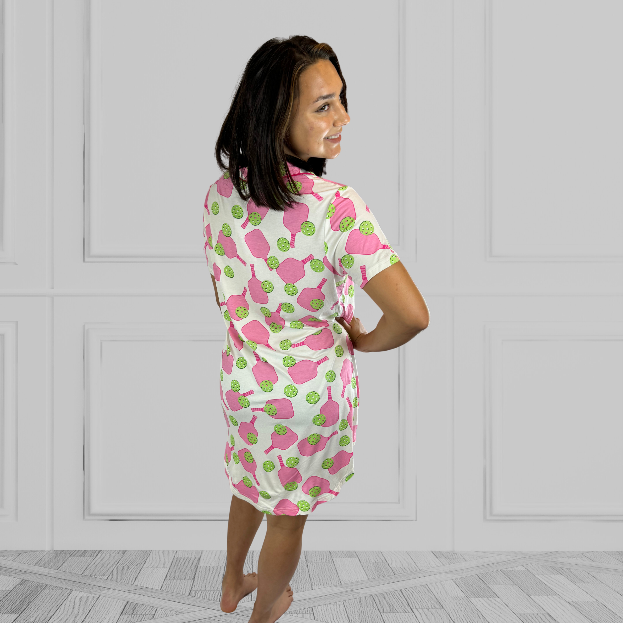 Adaptive Bamboo Nightgown with Velcro Closure for Arthritis and Surgery Recovery