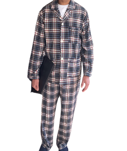 Men's Flannel Pajamas Adaptive Clothing for Seniors, Disabled & Elderly Care